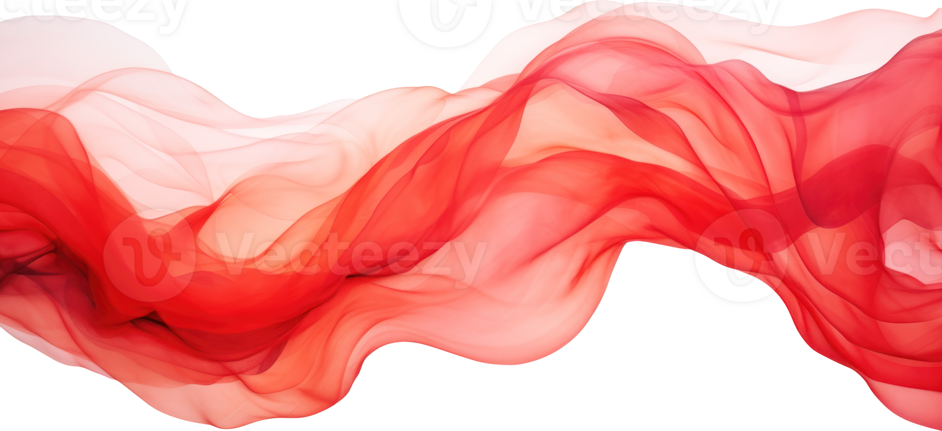 Red wave watercolor illustration. AI Generated png