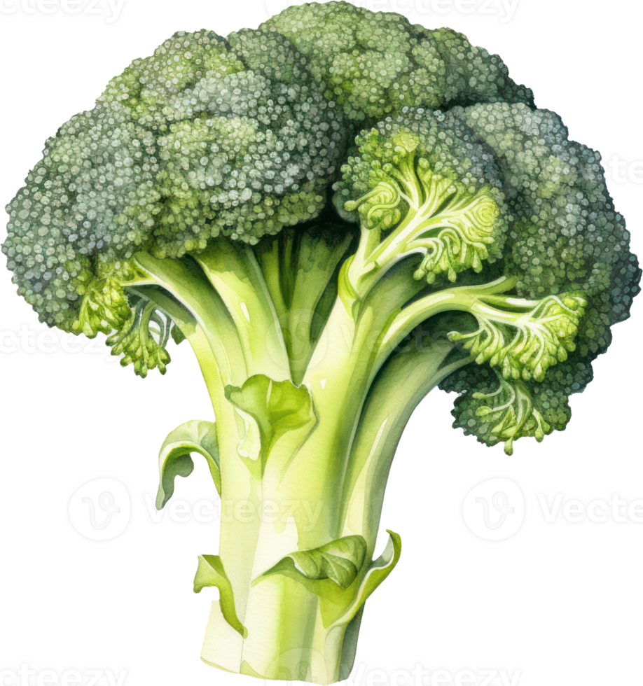 Broccoli watercolor illustration. AI Generated png