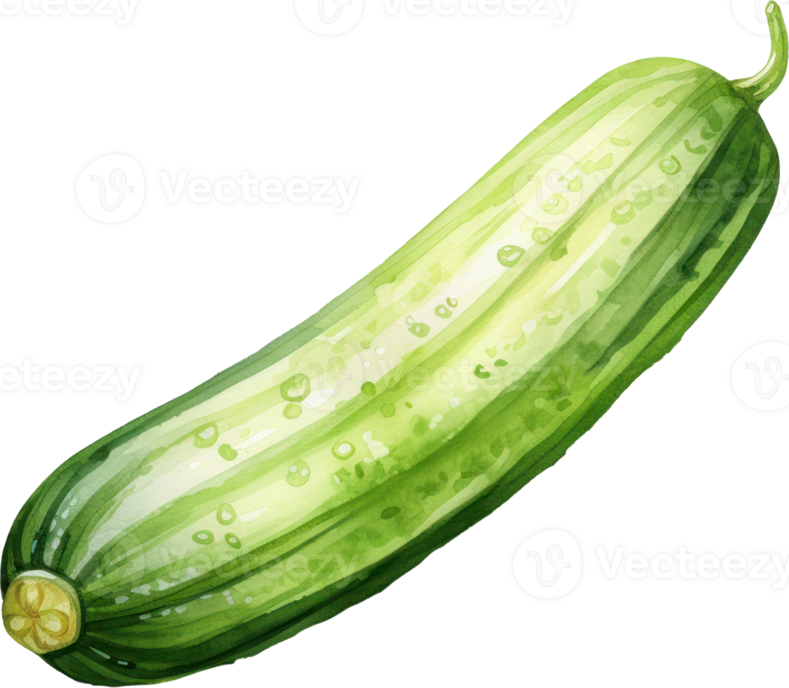 Cucumber watercolor illustration. AI Generated png