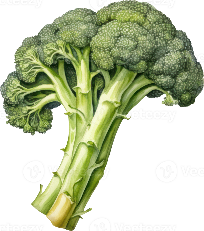 Broccoli watercolor illustration. AI Generated png