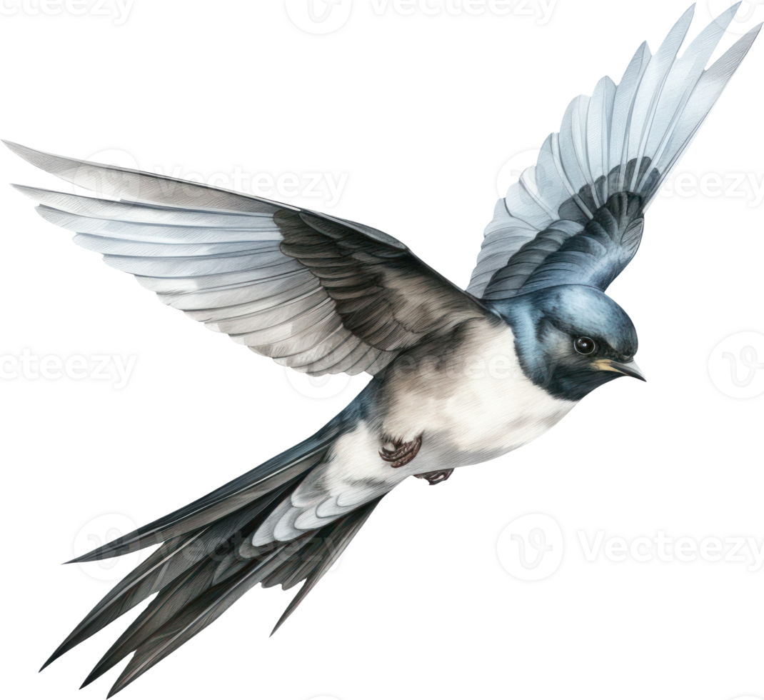 Swift bird watercolor illustration. AI Generated png