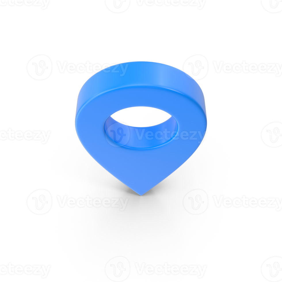 blå locator mark av Karta och plats stift eller navigering ikon tecken på vit bakgrund med Sök begrepp. 3d tolkning. png