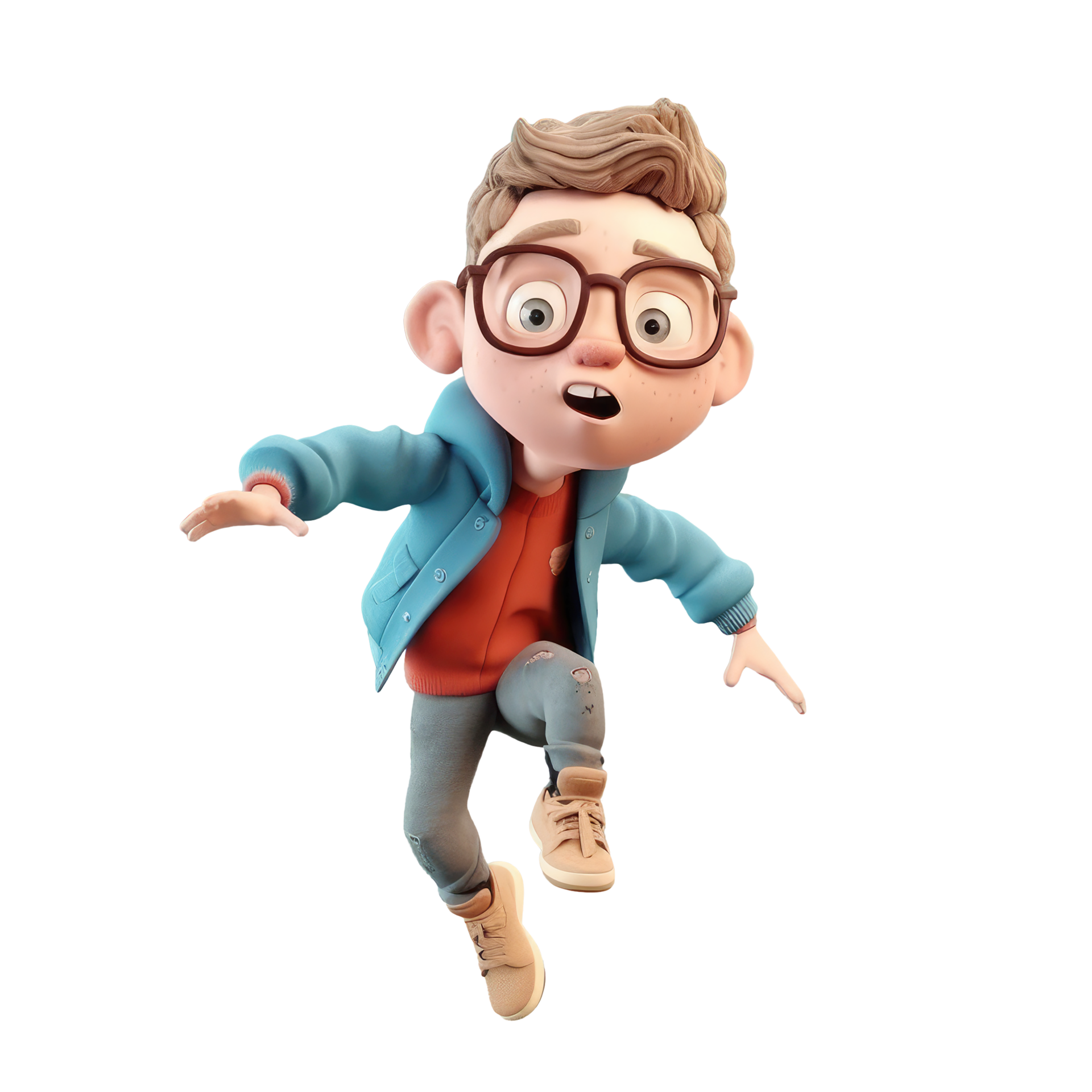 Cartoon Image Of A Boy With Glasses Background, Blank Tiktok