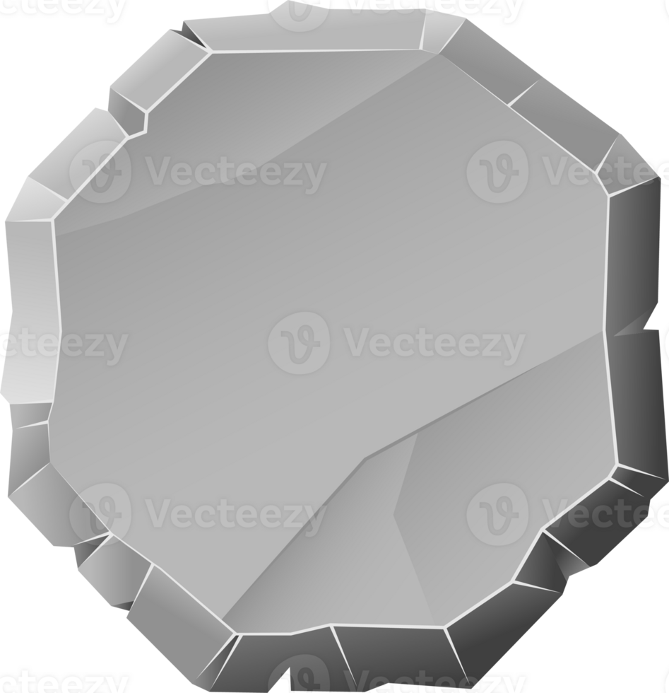 Stone menu board, rock button, gray stone banner, stone ui element png