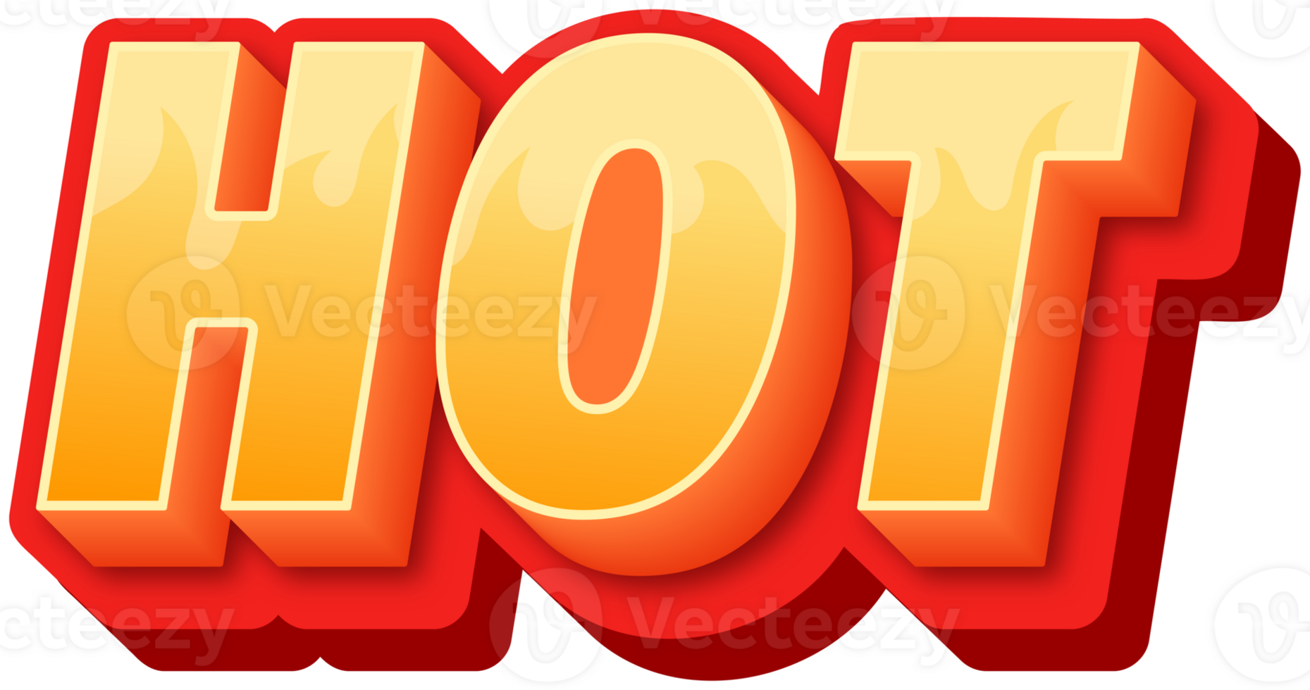 Hot label, alphabet 3d text effect, promotion discount label templates png