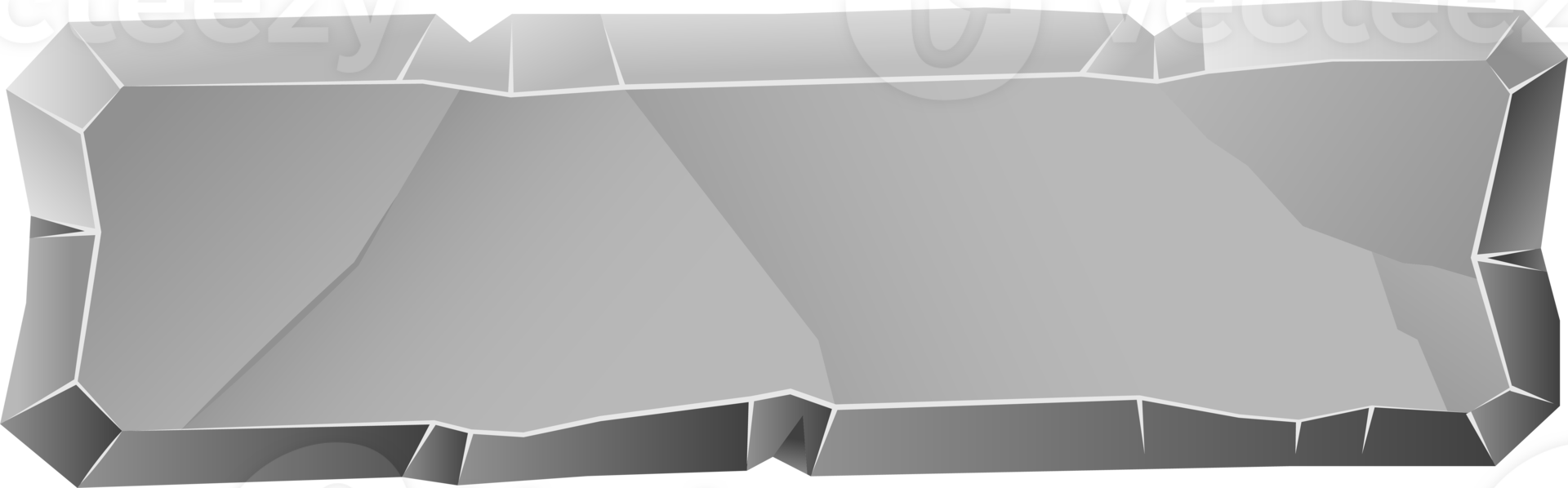 Stone menu board, rock button, gray stone banner, stone ui element png