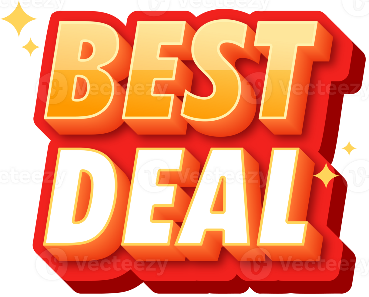 Best Deal label, alphabet 3d text effect, promotion discount label templates png