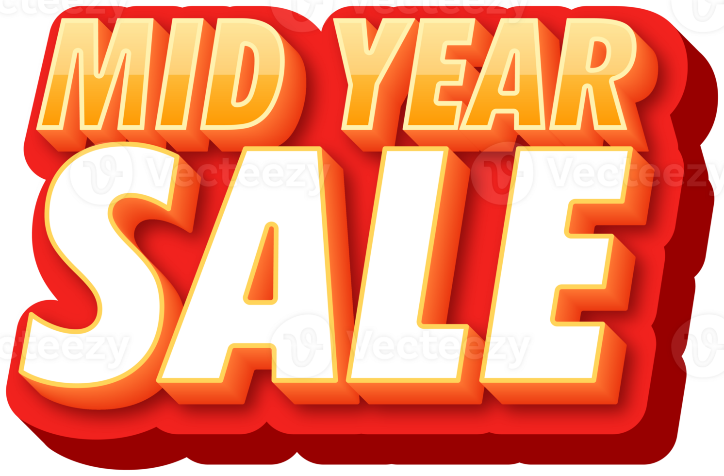 Mid Year Sale label, alphabet 3d text effect, promotion discount label templates png