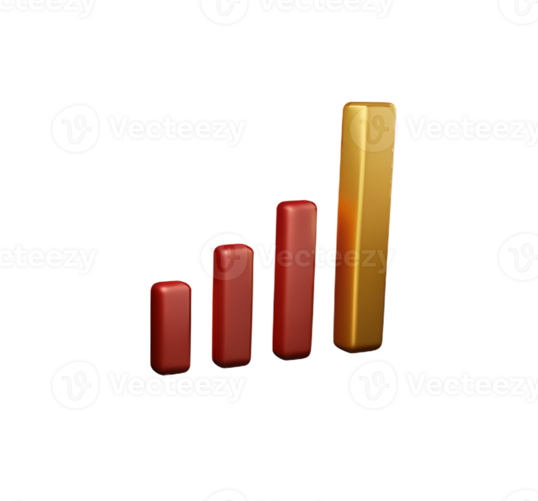 stock graph chart business arrow market increase success money profit plastic 3D icon png