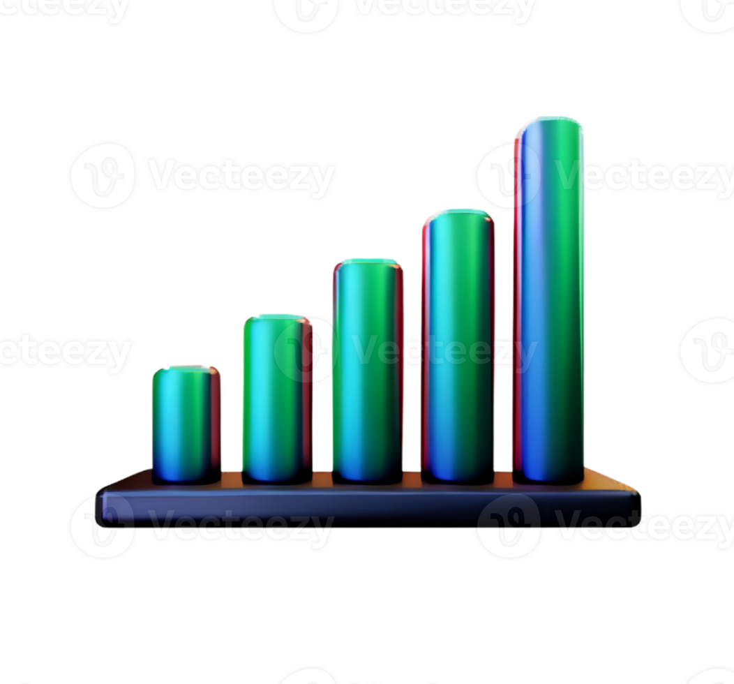 stock Graf Diagram företag pil marknadsföra öka Framgång pengar vinst plast 3d ikon ai genererad png