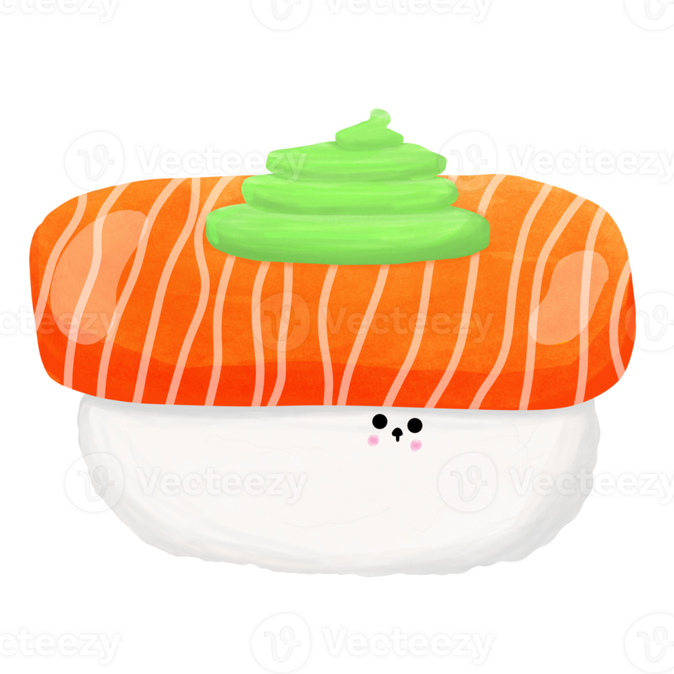Beautiful hand drawn sushi png