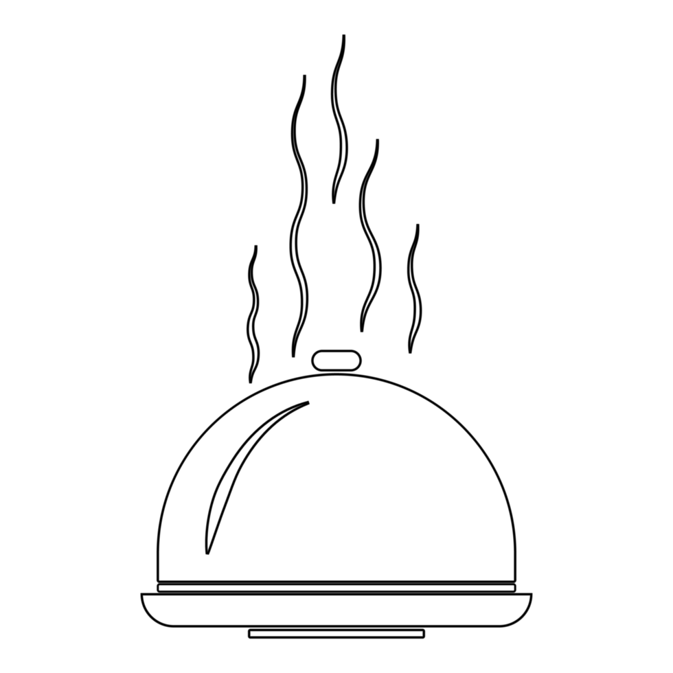 Illustration of a covered dish with steam png