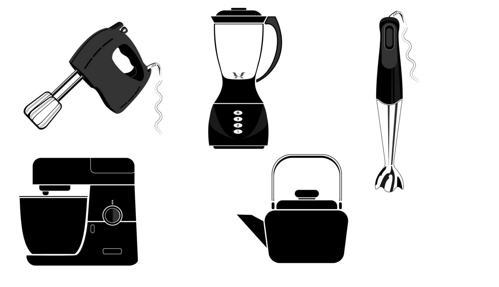 A set of home appliances for the kitchen png