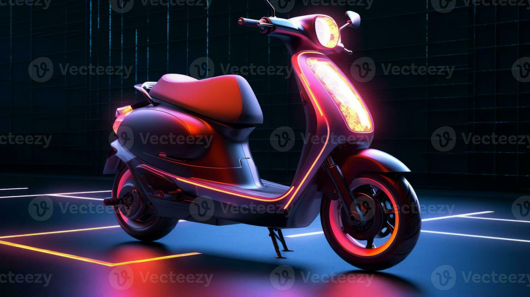 Scooter of a beautiful Transportation with futuristic design. AI Generated. photo