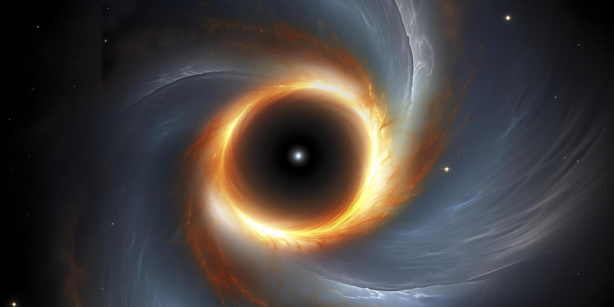 Black Holes. The Mysterious Objects of Outer Space. Abstract Space Wallpaper. AI Generative photo