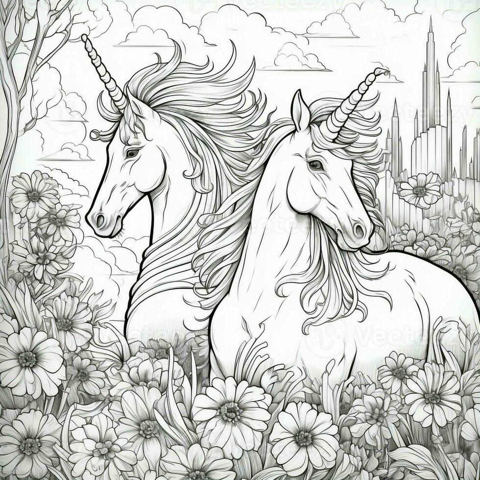 Unicorn Coloring Page photo