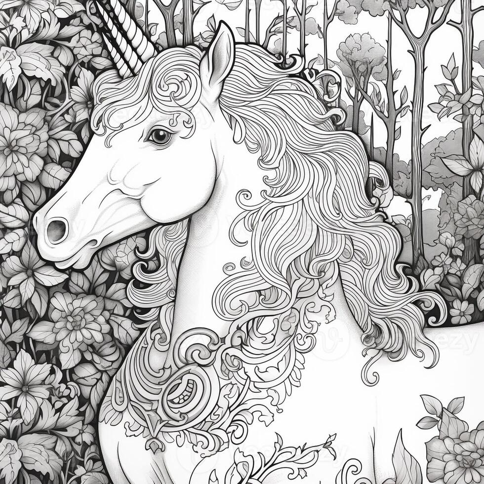 Unicorn Coloring Page photo