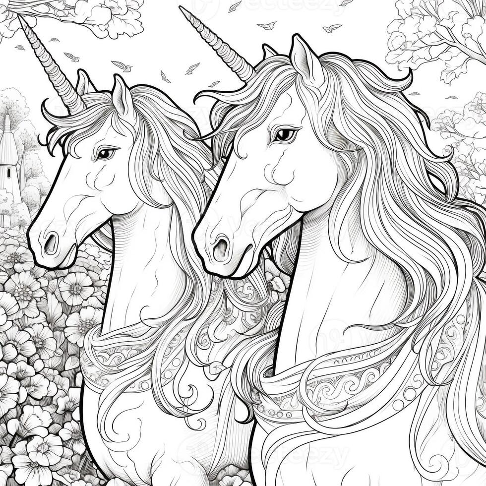 Unicorn Coloring Page photo