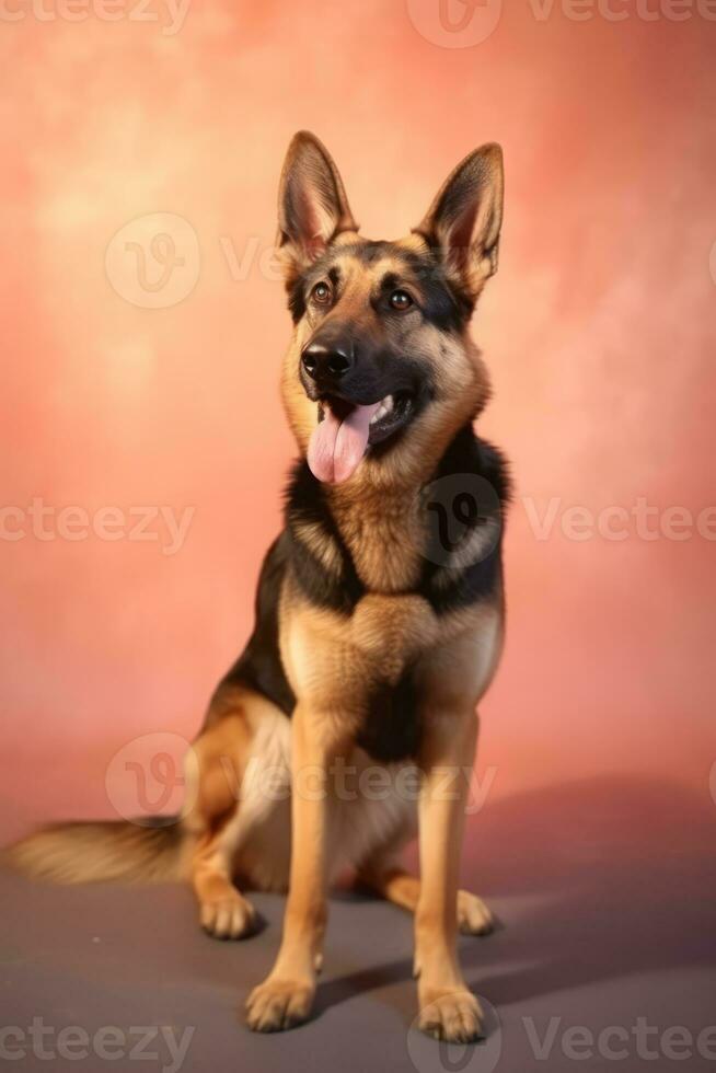 Very cute German Shepherd in nature, national geography, Wide life animals. AI Generated. photo
