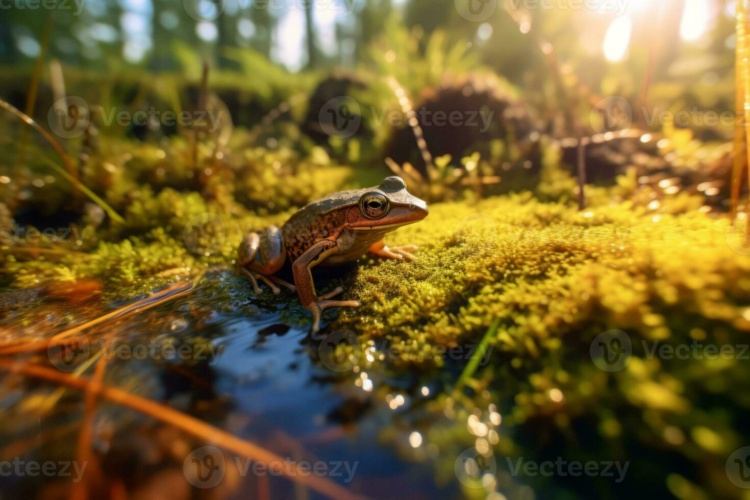 Frogs in nature, national geography, Wide life animals. AI Generated. photo
