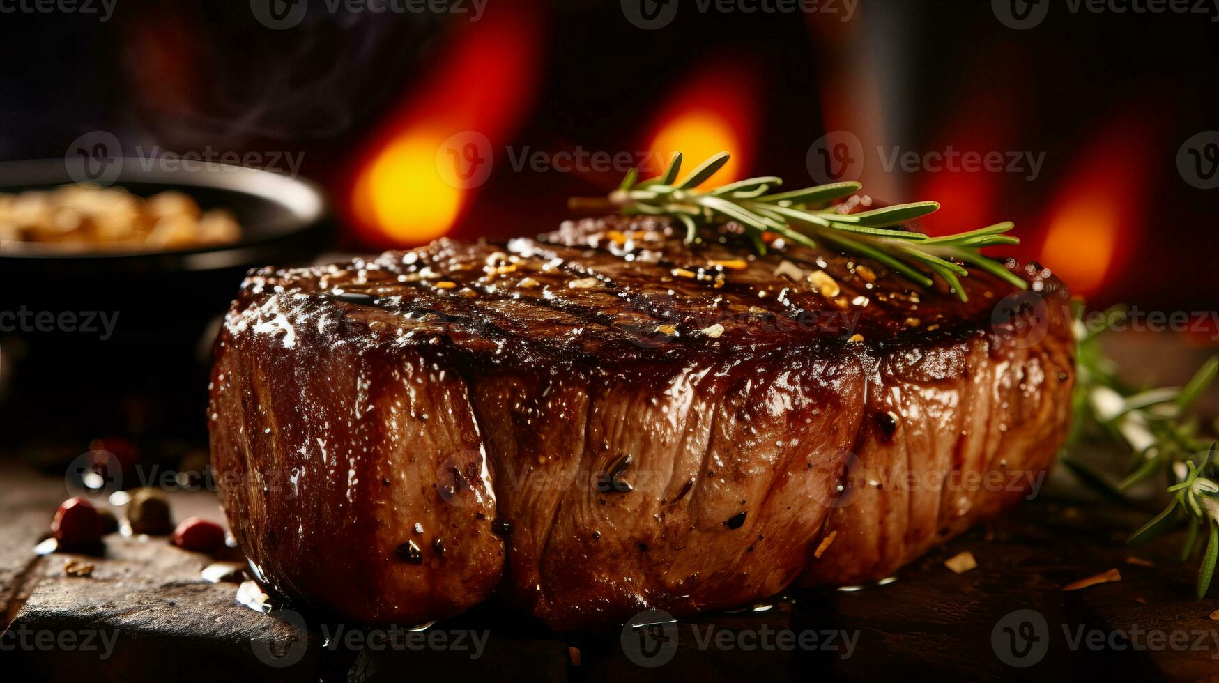 Sirloin Steak is a delicious food. AI Generated. photo