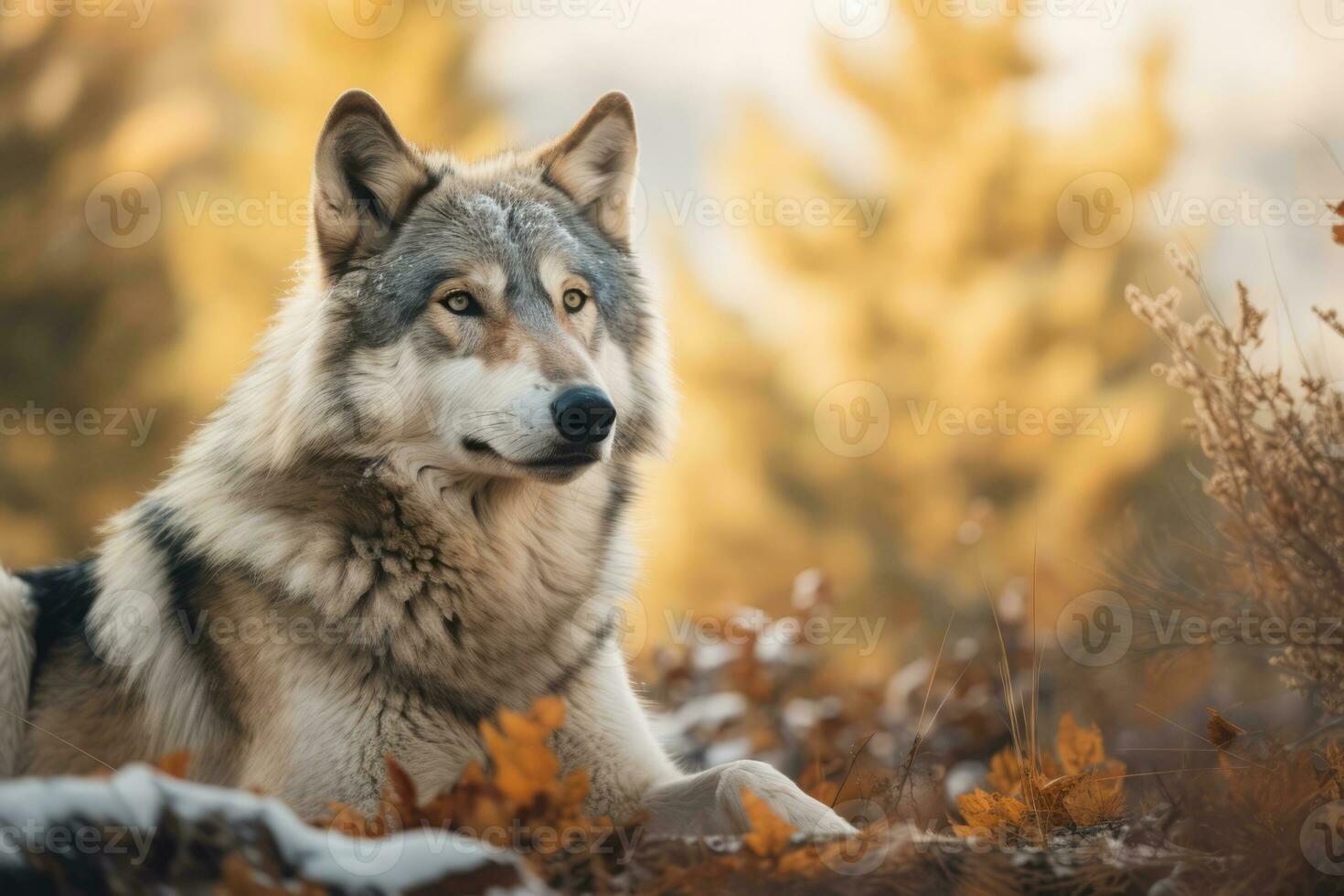 Wolf in nature, national geography, Wide life animals. AI Generated. photo