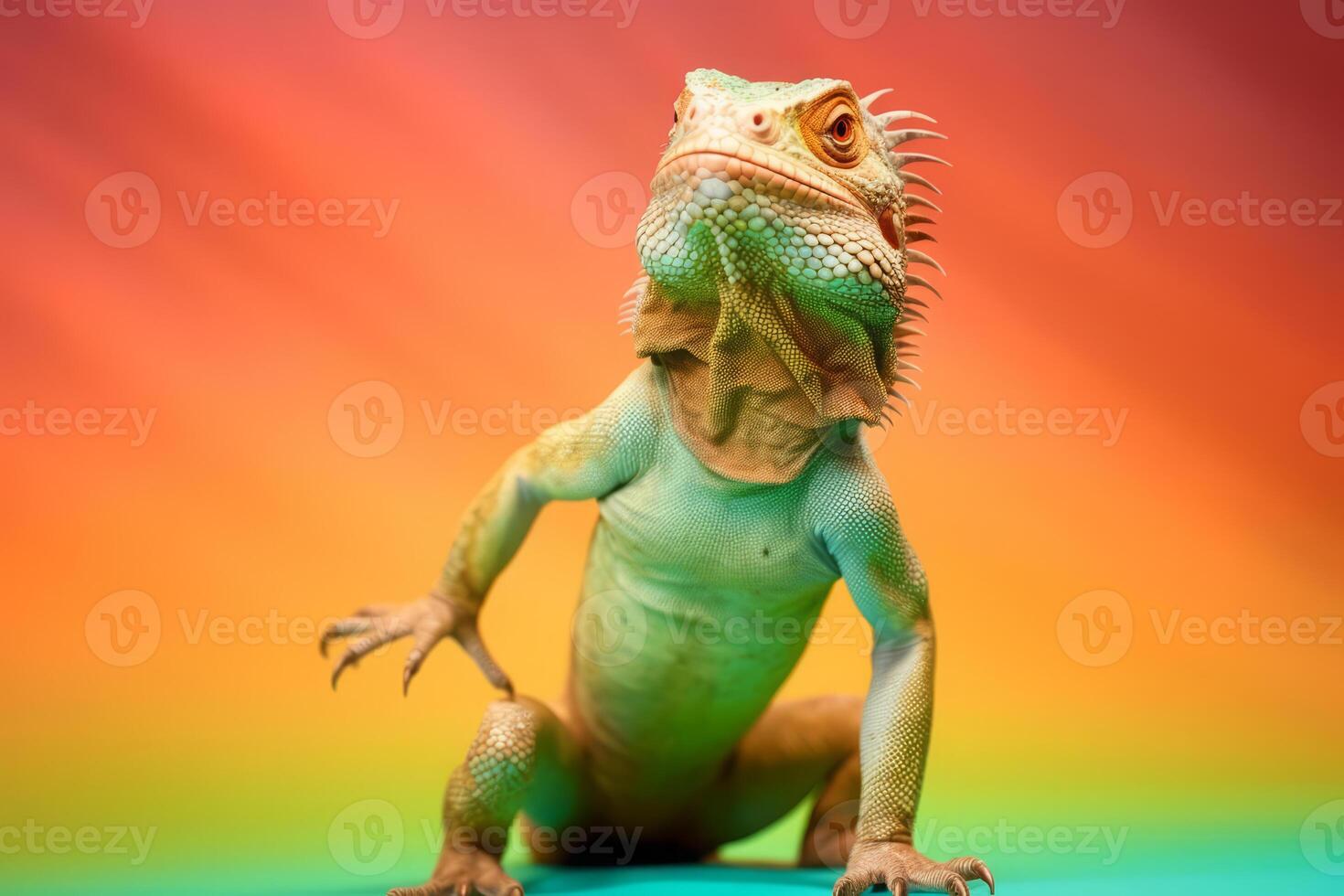 Very cute Iguana in nature, national geography, Wide life animals. . photo