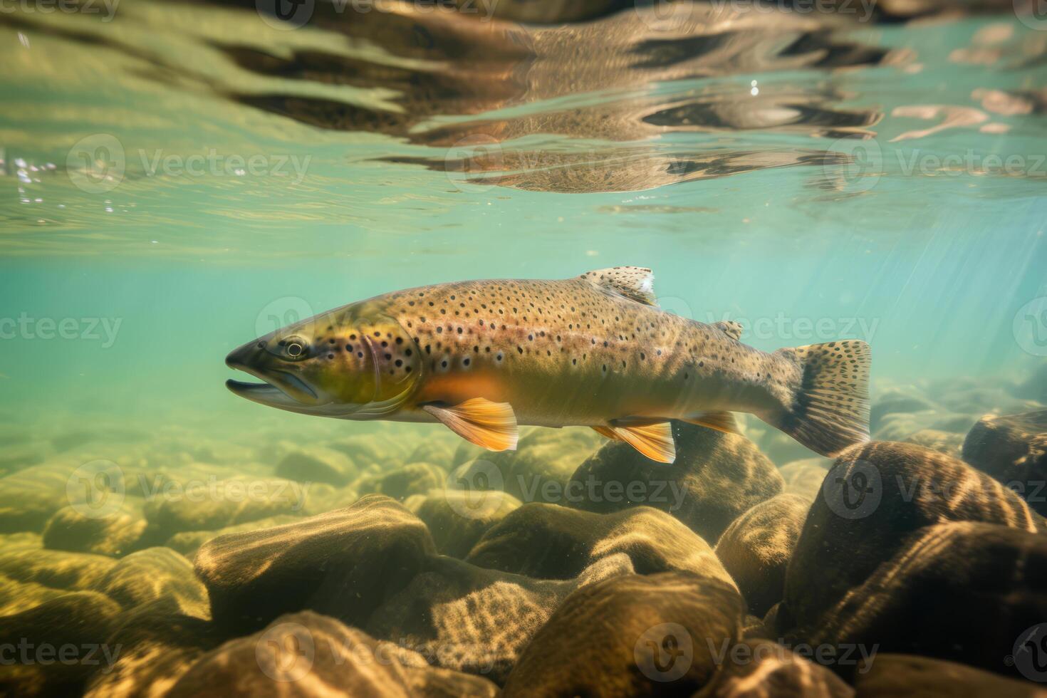 Trout in nature, national geography, Wide life animals. . photo