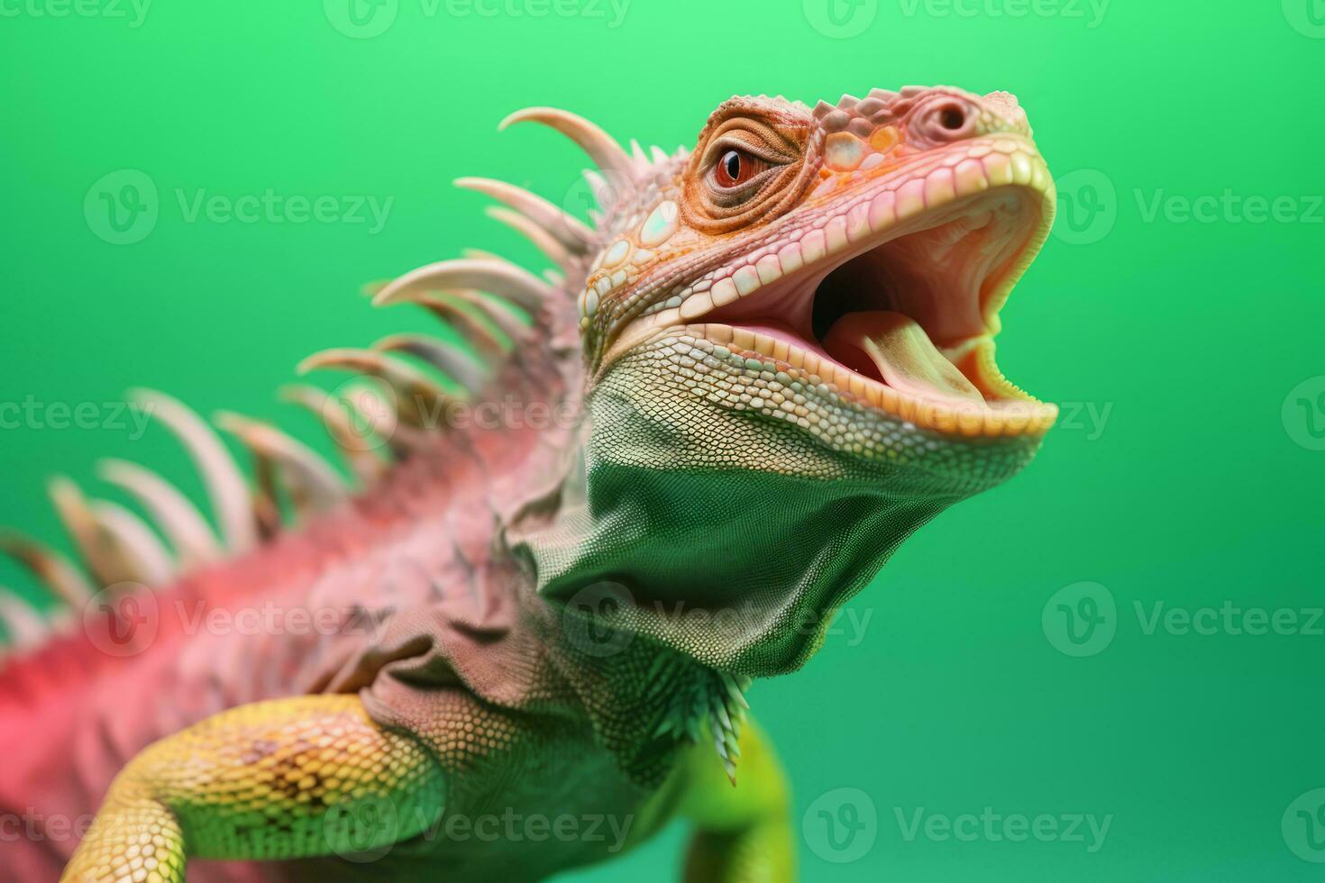 Very cute Iguana in nature, national geography, Wide life animals. AI Generated. photo