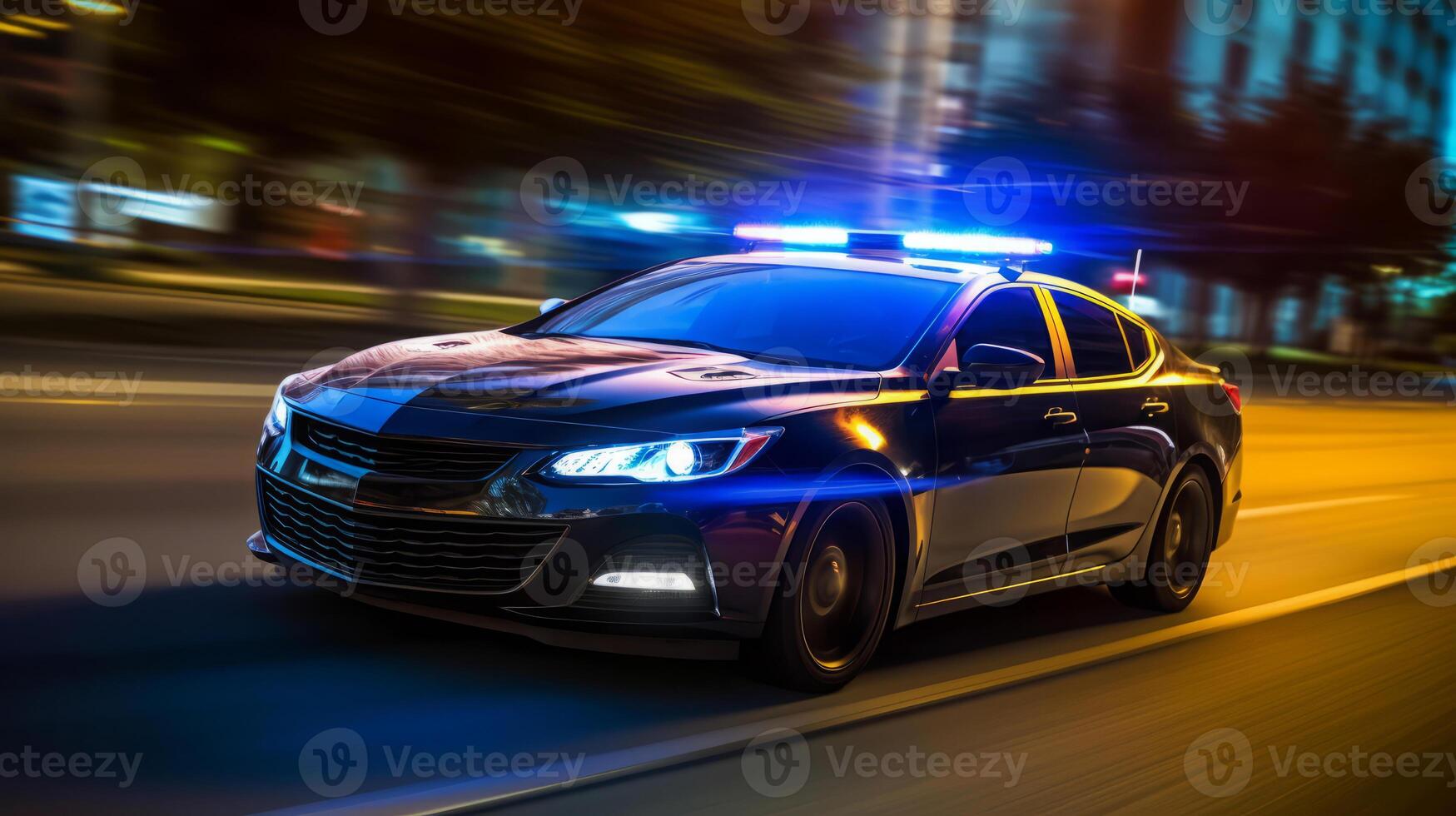 Police car of a beautiful Transportation with futuristic design. AI Generated. photo