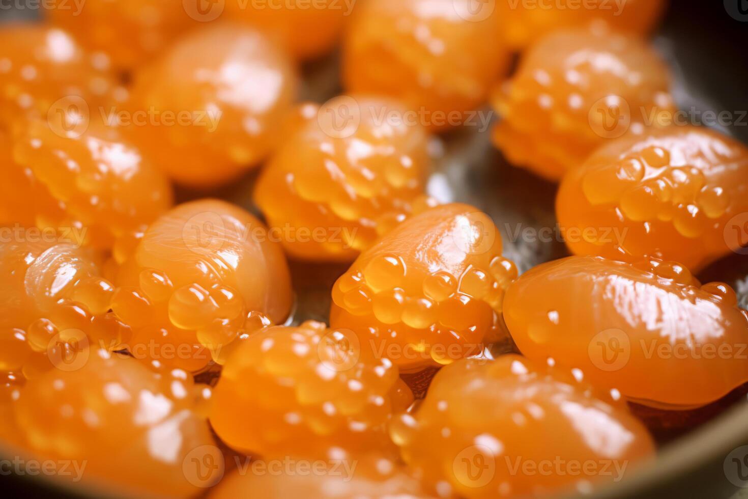 Close-up top view of ingredients Shrimp Eggs, Japanese food. . photo