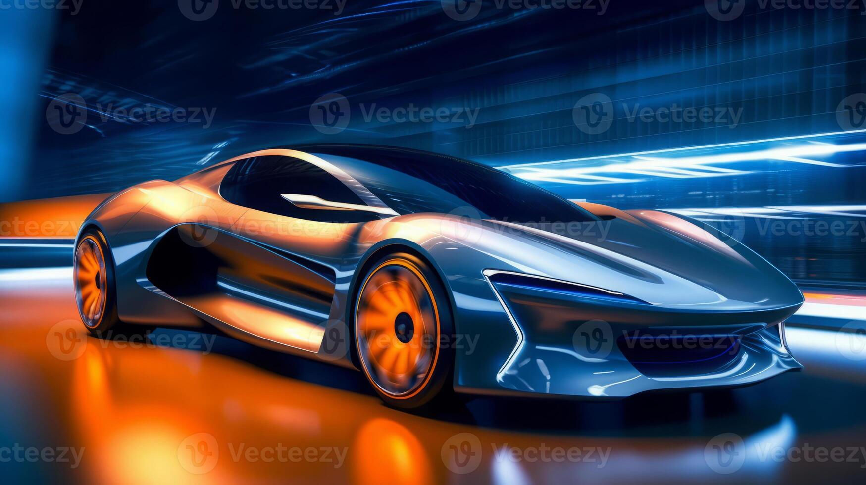 Car of a beautiful Transportation with futuristic design. AI Generated. photo