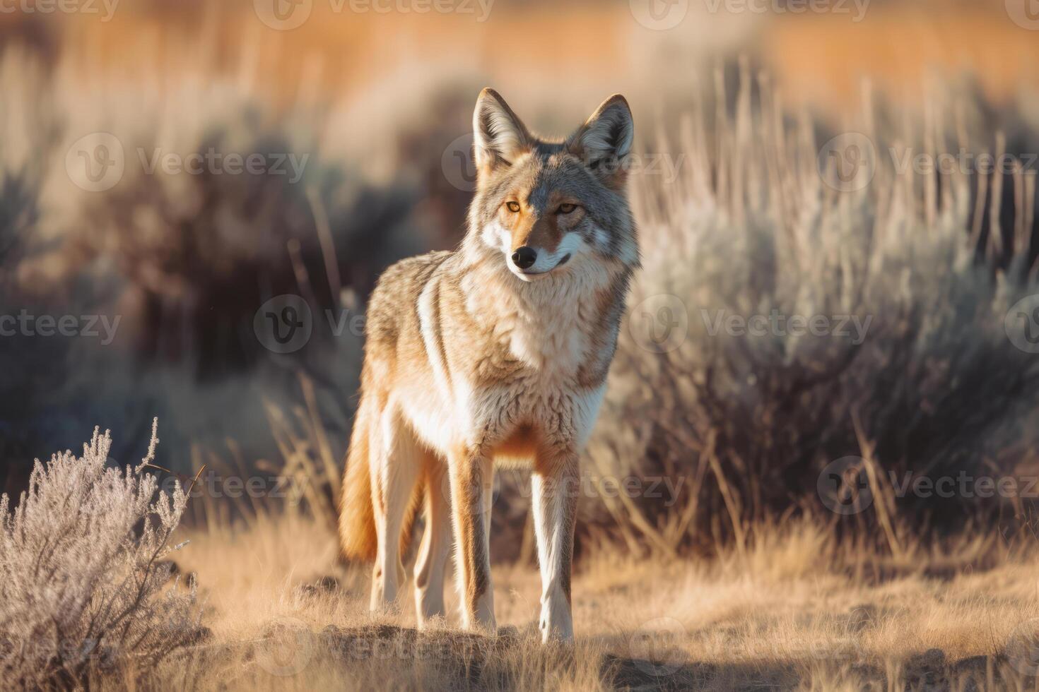 Coyote in nature, national geography, Wide life animals. . photo