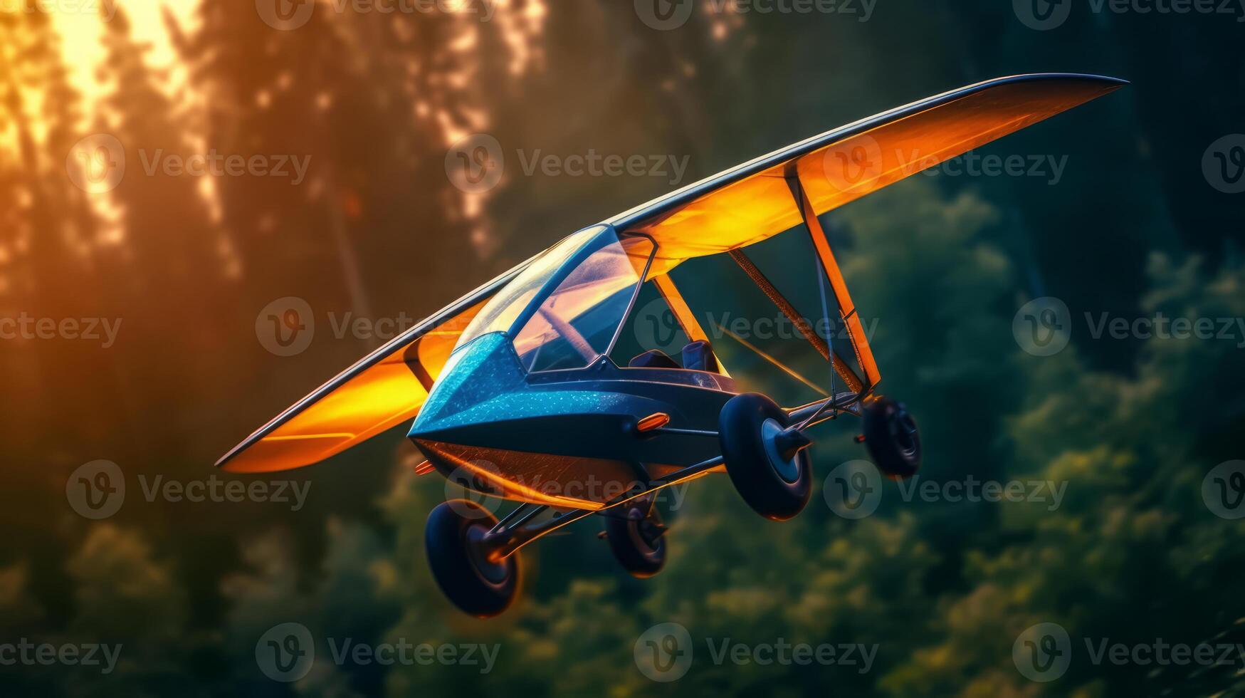 Hang glider of a beautiful Transportation with futuristic design. . photo
