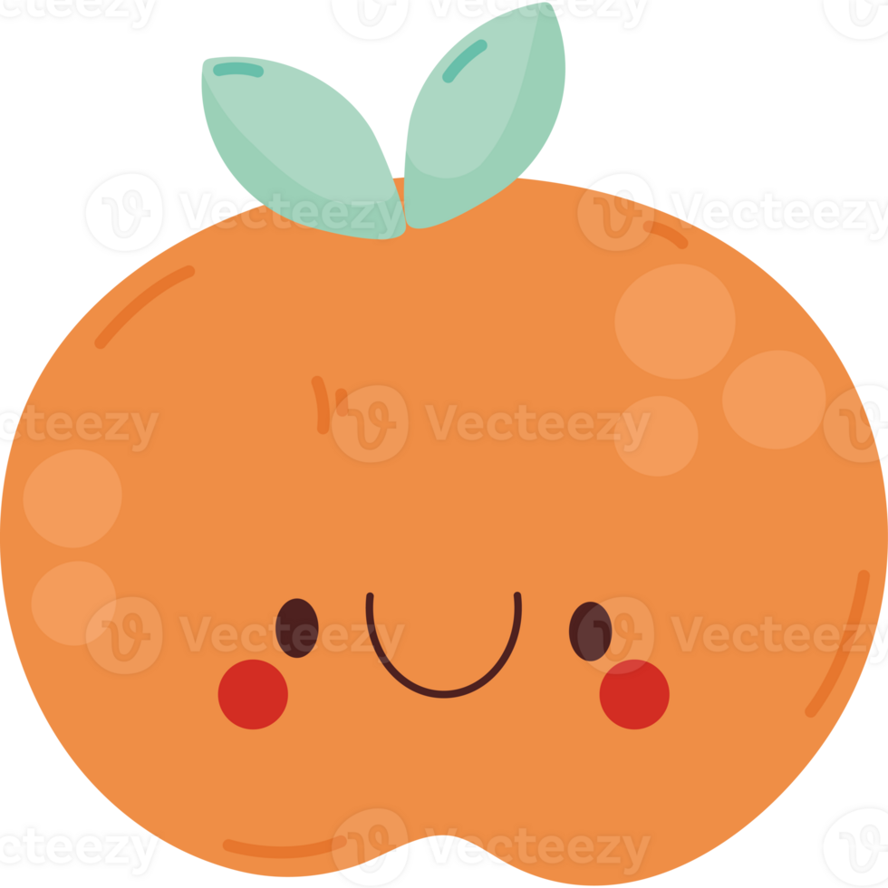 kawaii tangerine design png