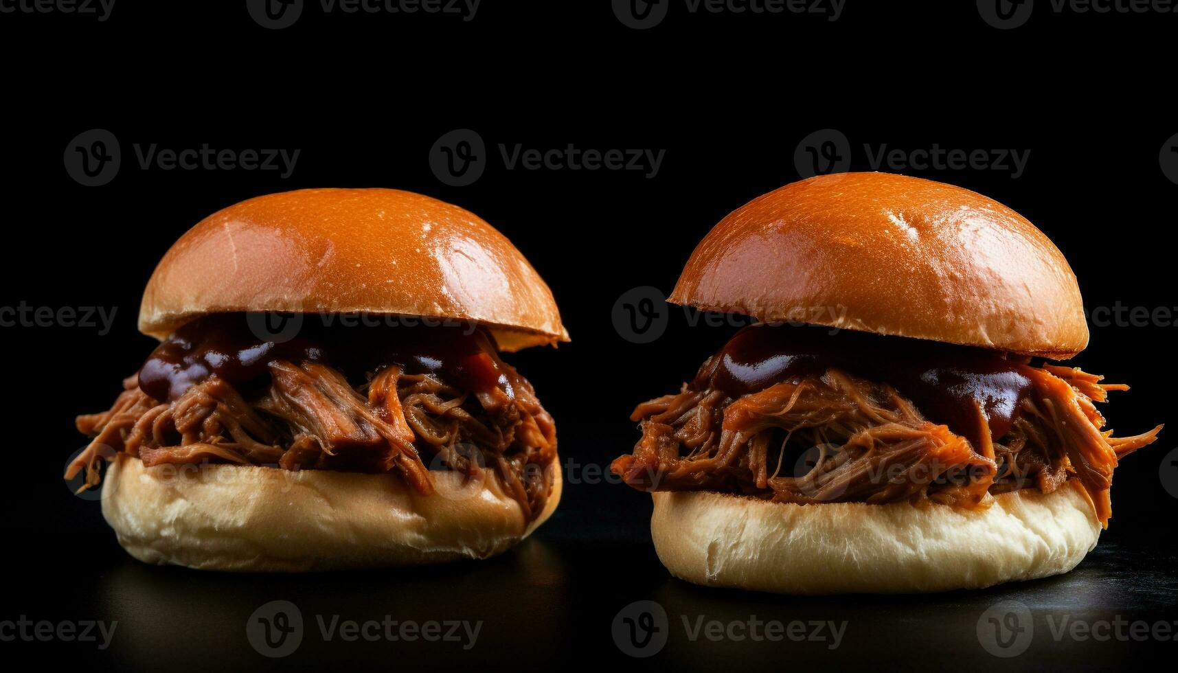 Slow cooked pulled pork sandwich with coleslaw generated by AI photo