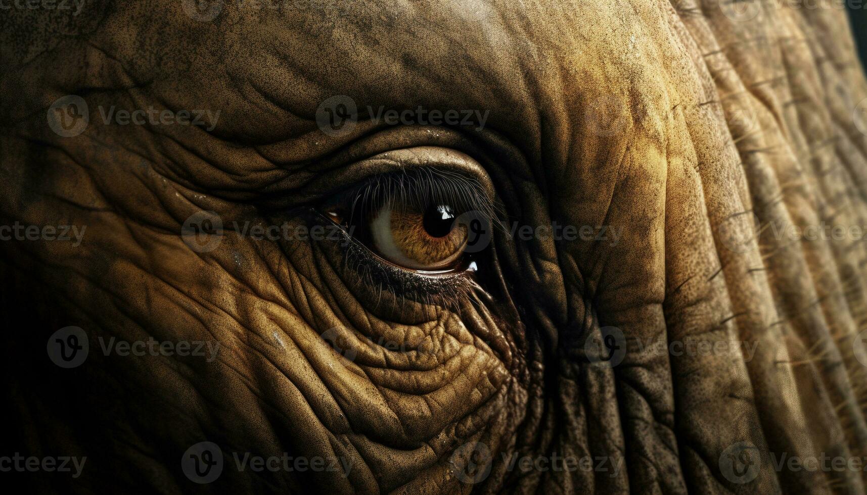 Wrinkled elephant trunk, macro portrait, selective focus generated by AI photo