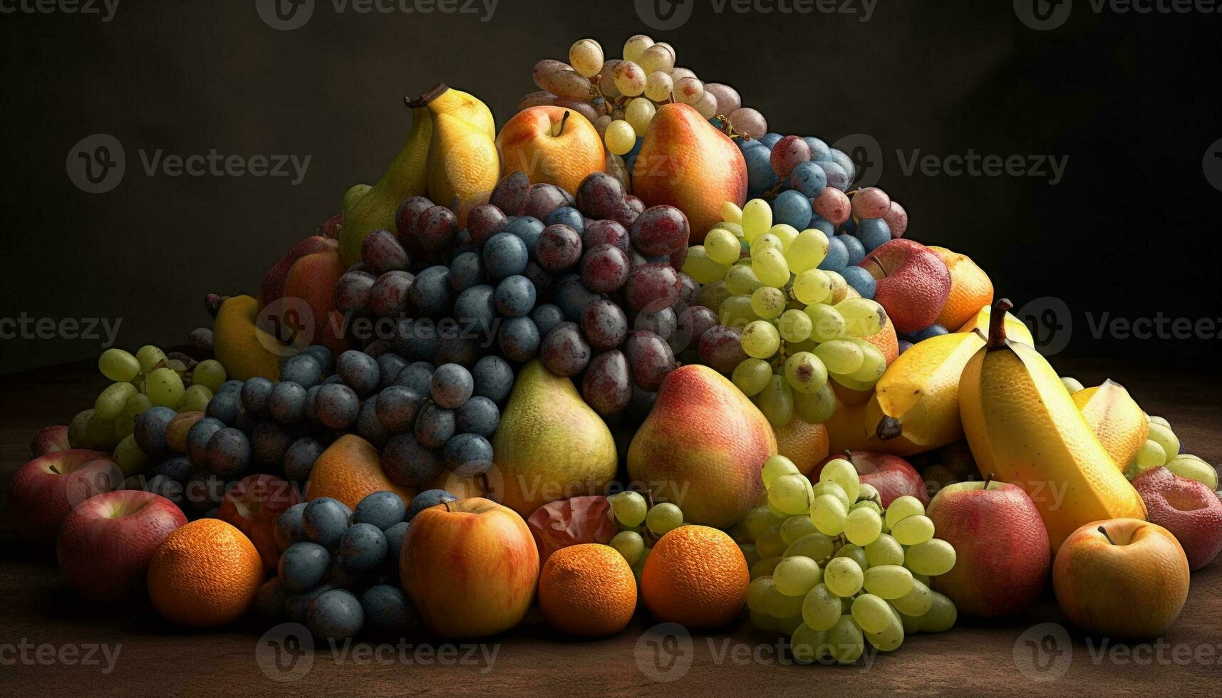 Fresh organic fruit variation, healthy eating abundance generated by AI photo