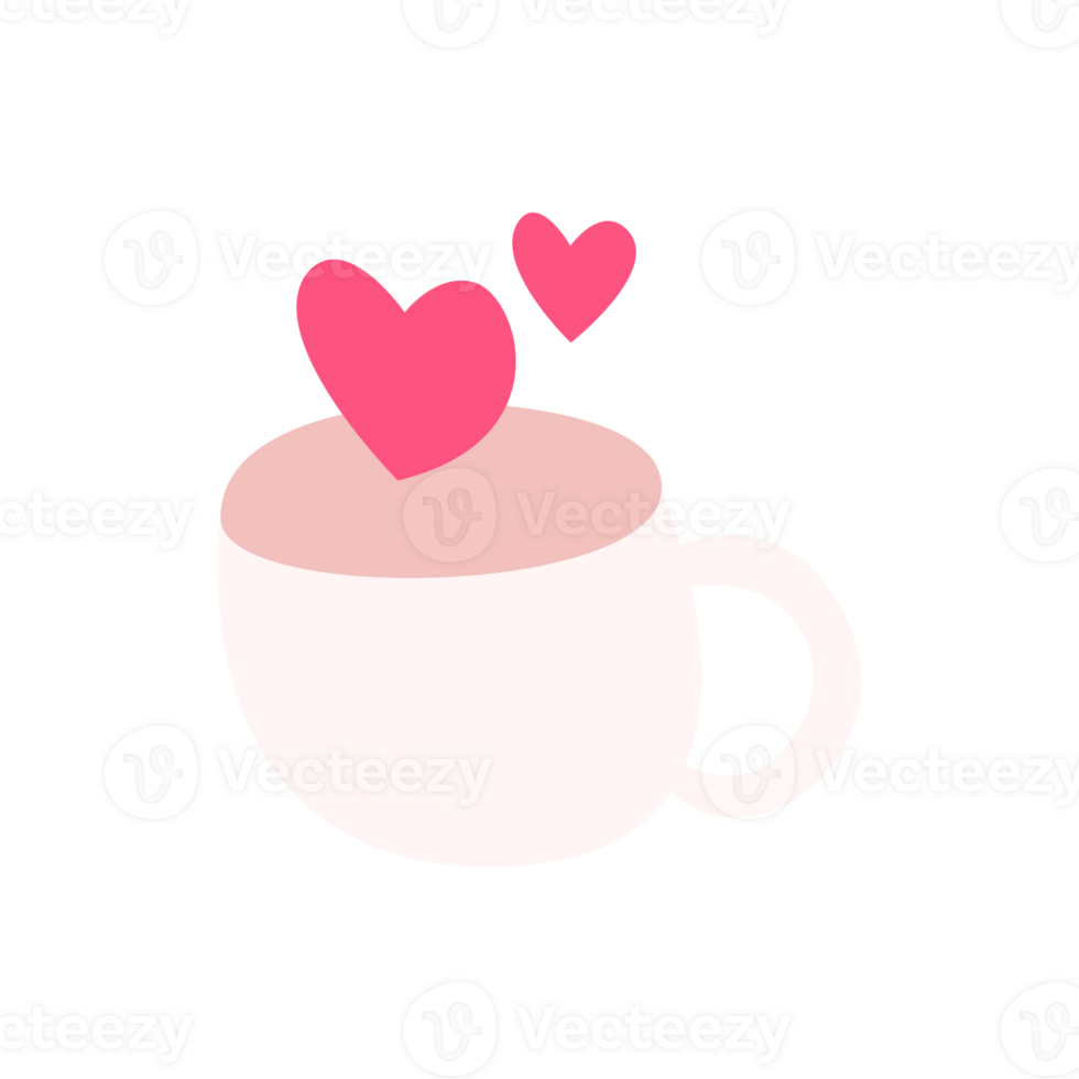 cup of coffee with heart smoke png