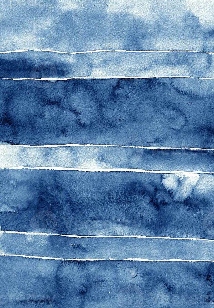 Deep blue watercolor brush strokes photo