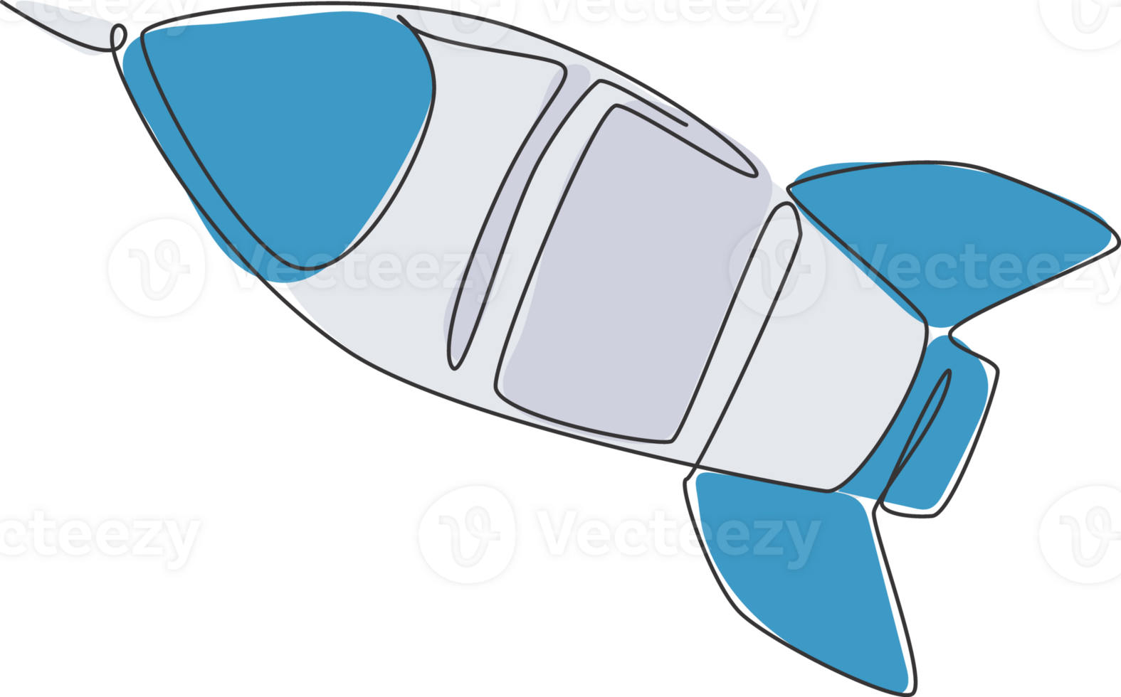 Célibataire continu ligne dessin fusée lancement mouche dans le ciel univers. ancien vaisseau spatial fusée. Facile rétro extérieur espace véhicule concept. branché un ligne dessiner conception illustration graphique png
