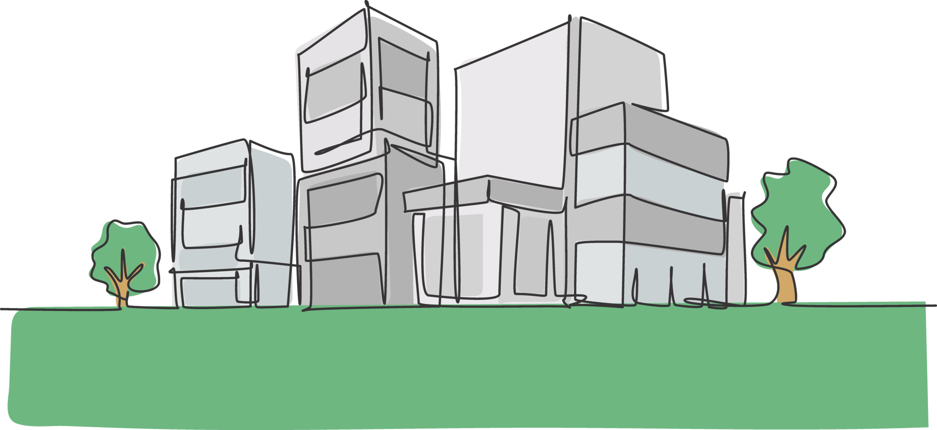 Continuous One Line Drawing Of Luxury Apartment House In Urban Area continuous-one-line-drawing-of-luxury-apartment-house-in-urban-area