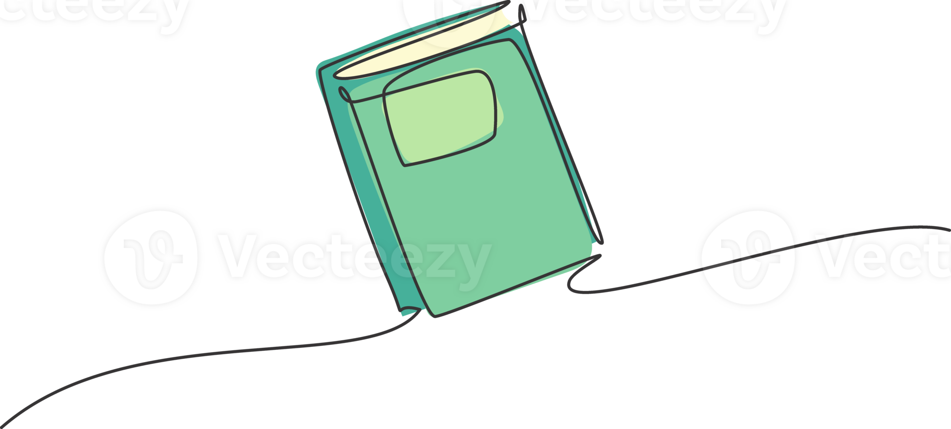 Single continuous line drawing of elementary school note book. Back to school minimalist style. Education concept. Modern one line draw graphic design illustration png