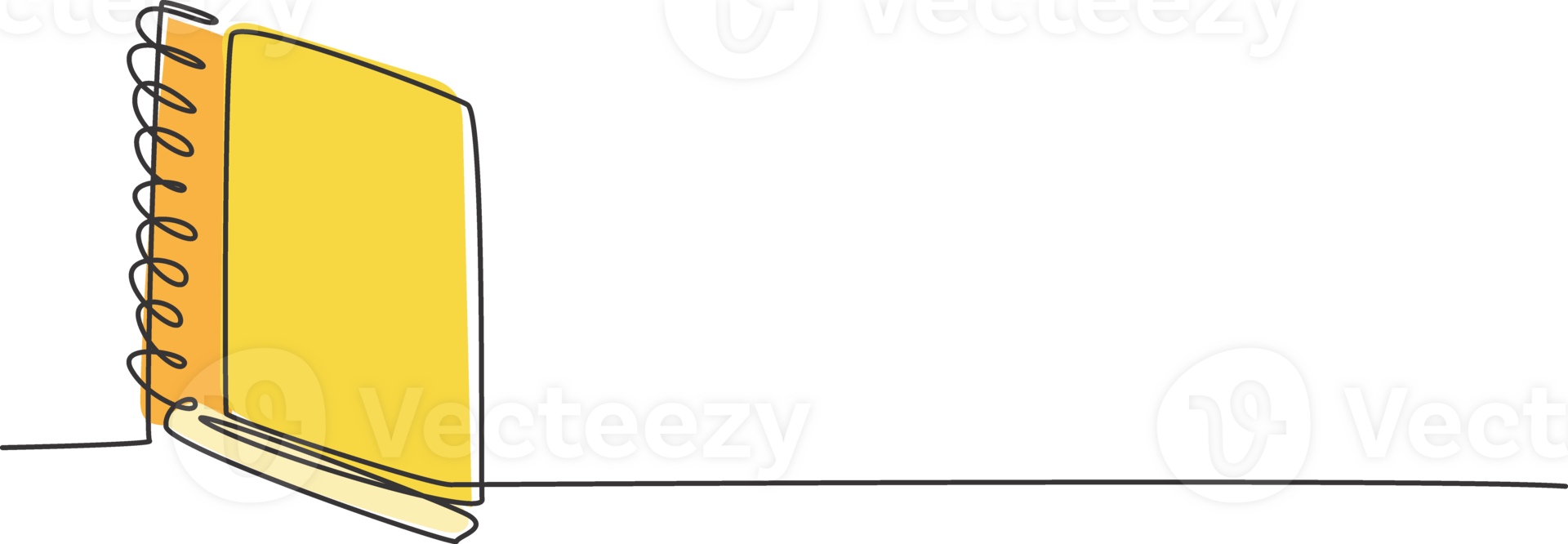 Single continuous line drawing of closed notepad book. Back to school