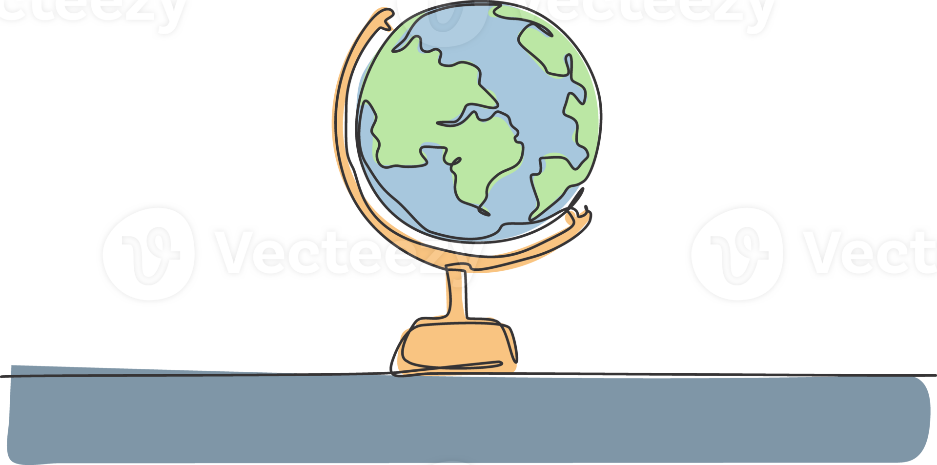 Terre globe. continu un ligne dessin de monde carte minimaliste illustration conception. isolé Facile ligne moderne graphique style. main tiré graphique concept pour éducation png