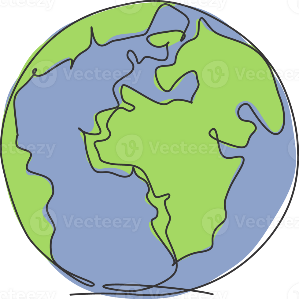 World Globe Earth Single Continuous Line Round Global Map Geography World Globe Earth Single Continuous Line Round Global Map Geography