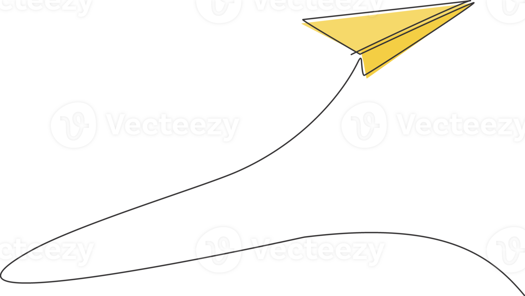 single een lijn tekening van papier vliegtuig vliegend hoog omhoog naar de lucht Aan. papier lucht ambacht origami kinderen spel concept. modern doorlopend lijn trek ontwerp grafisch illustratie png