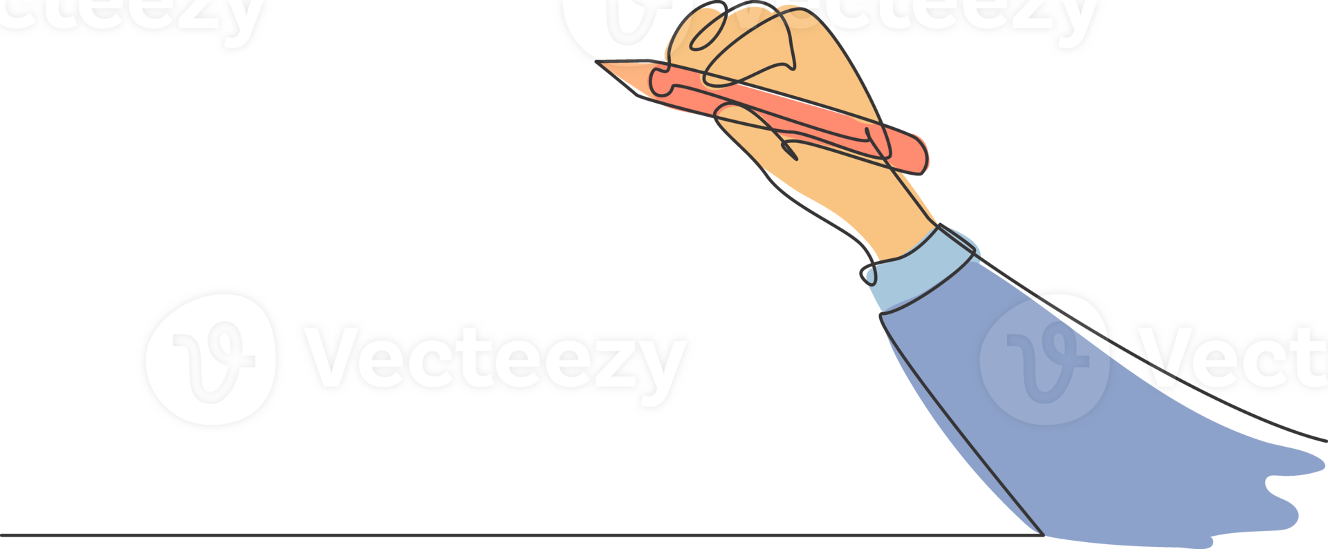 Single continuous line drawing of young business man writing on glass board using marker. Smart professional businessman. Minimalism concept dynamic one line draw graphic design illustration png