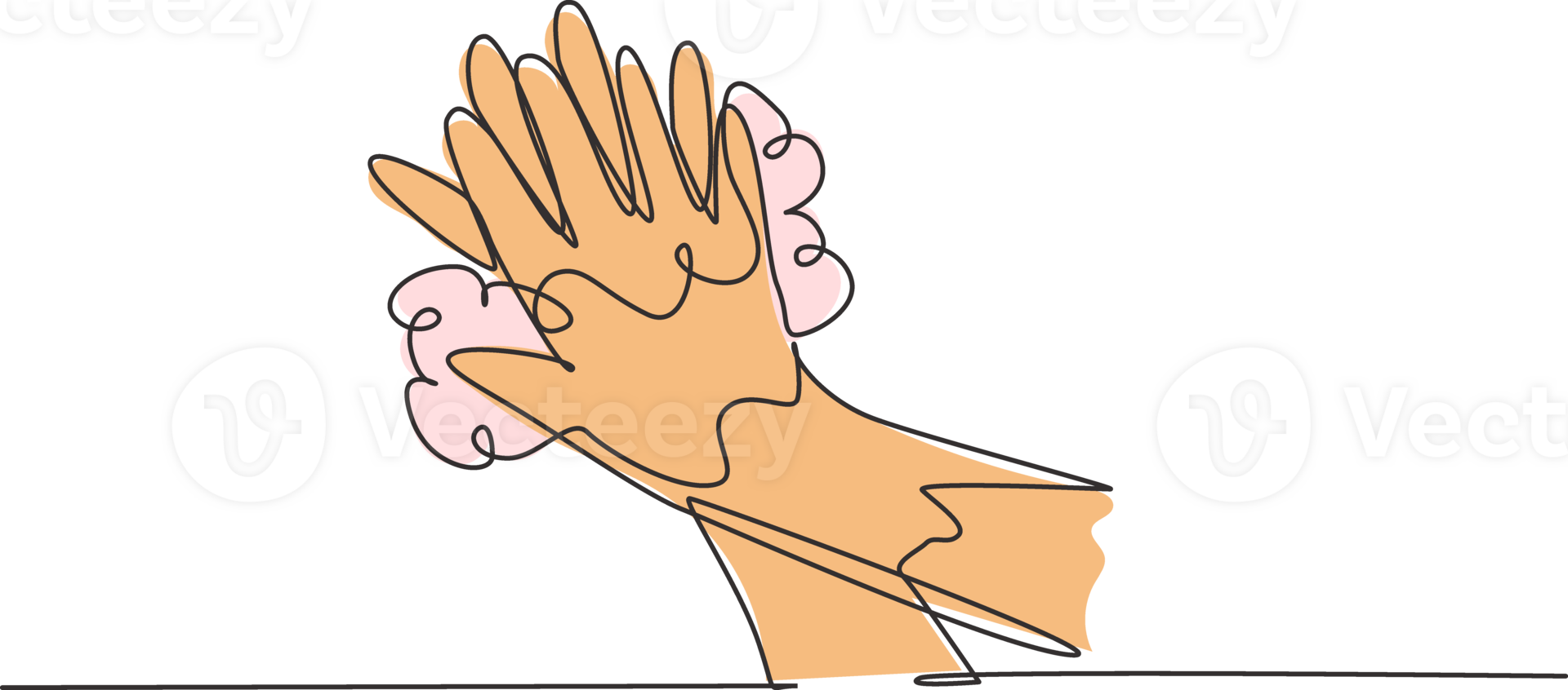 Continuous one line drawing twelve steps hand washing by rubbing between your fingers with soap and water flow. Health campaign covid-19 pandemic. Single line draw design graphic illustration. png