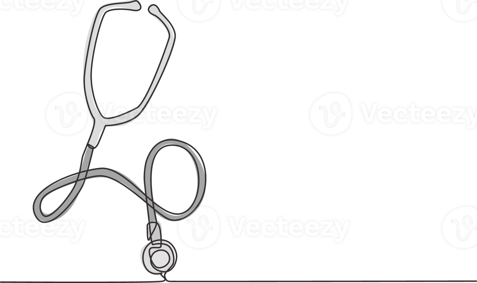 One single line drawing of stethoscope, equipment for doctor examining patient heart beat condition. Medical health care service excellence concept continuous line draw design illustration png